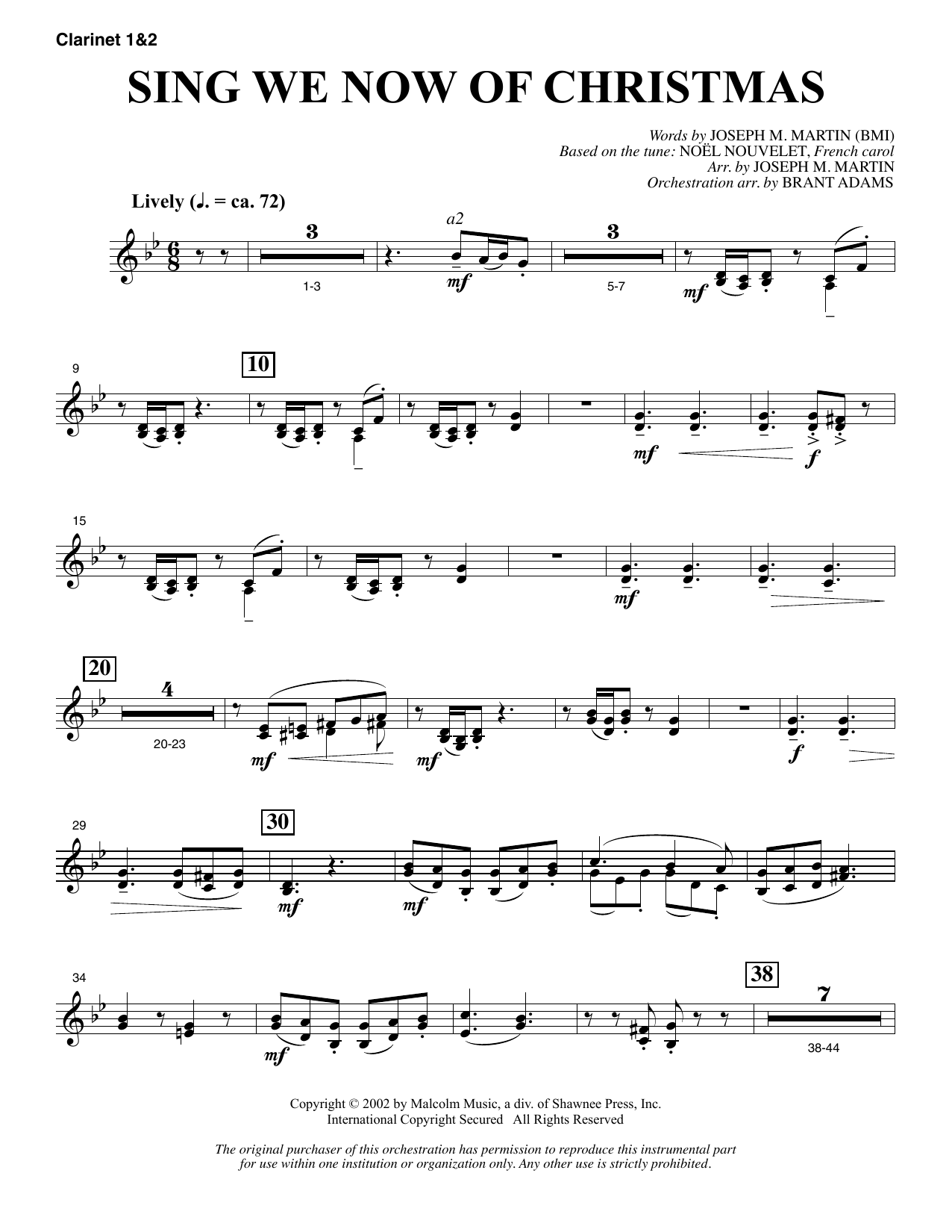 Produktbild zu: Sing We Now Of Christmas (from Morning Star) - Bb Clarinet 1 & 2