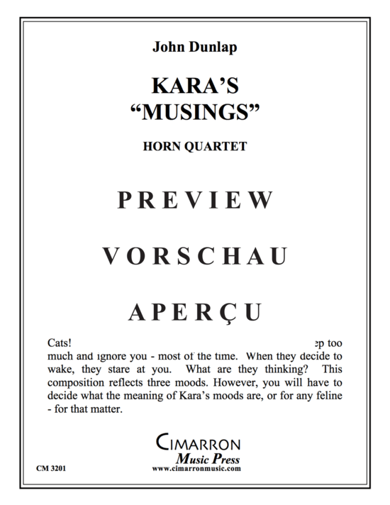 Produktgalerie: Seite 2 von 21 Kara´s Musing´s , , (Horn Quartett)