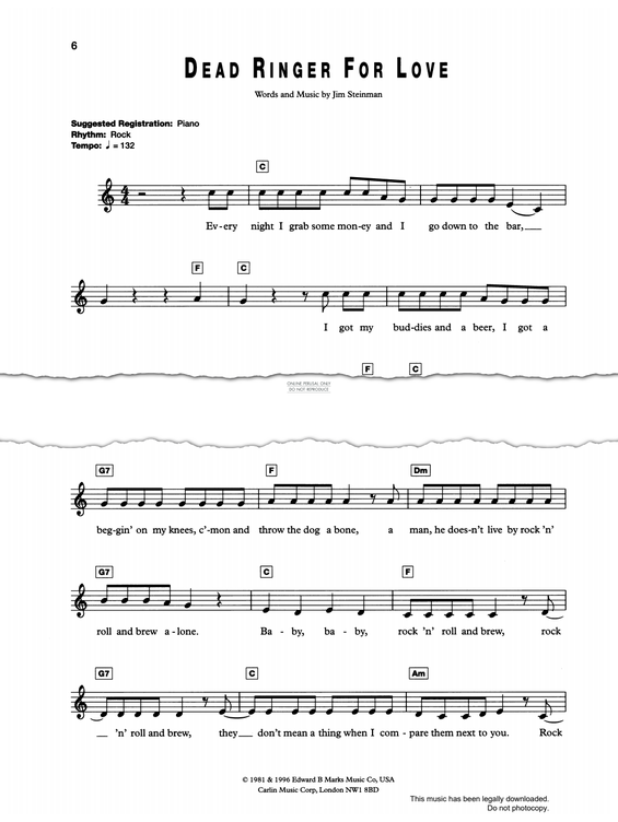 Produktgalerie: Seite 1 von 1 Dead Ringer For Love, Meat Loaf, Gesang, Keyboard