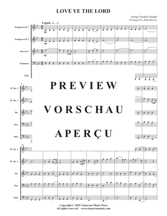 Produktgalerie: Seite 3 von 9 Love Ye The Lord , , (Blechbläser Quintett)