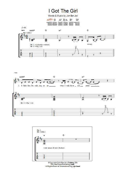Produktgalerie: Seite 1 von 1 I Got The Girl, Bon Jovi, Gitarre