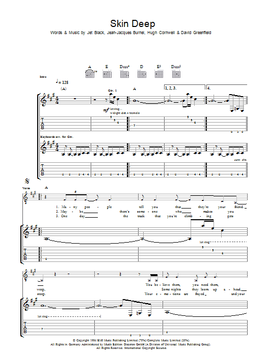 Produktgalerie: Seite 1 von 1 Skin Deep, The Stranglers, Gitarre