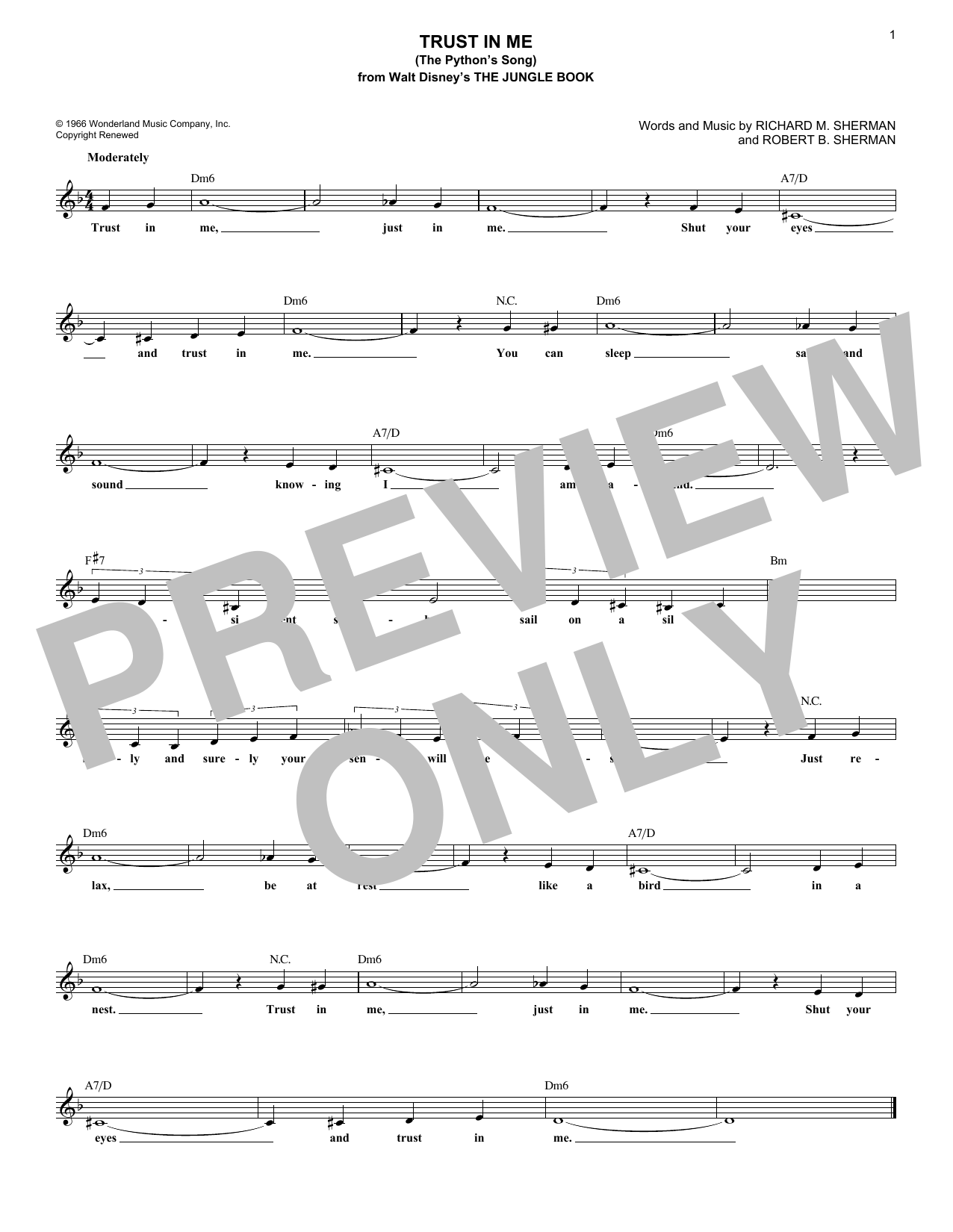 Product picture to: Trust In Me (The Python's Song) (from The Jungle Book)