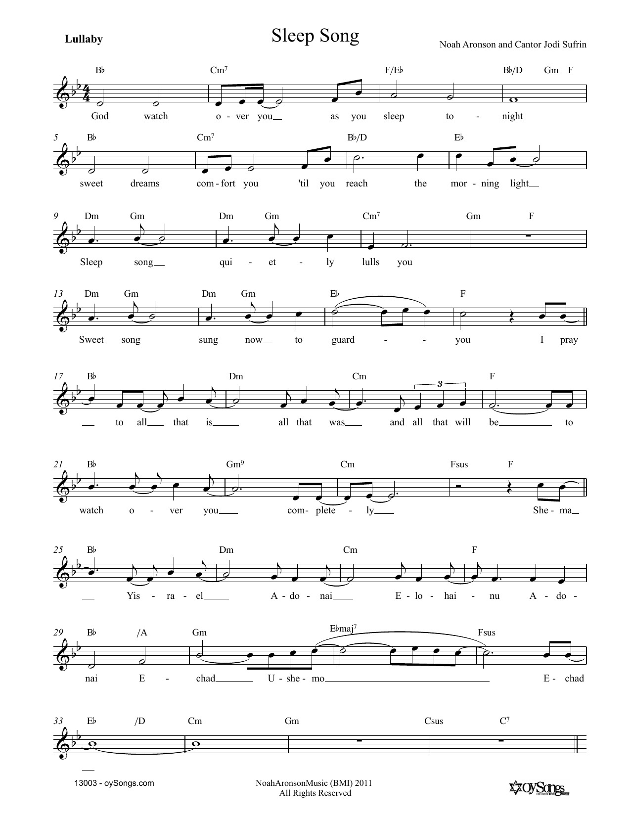Produktgalerie: Seite 1 von 1 Sleep Song, Noah Aronson, Melodieinstrument