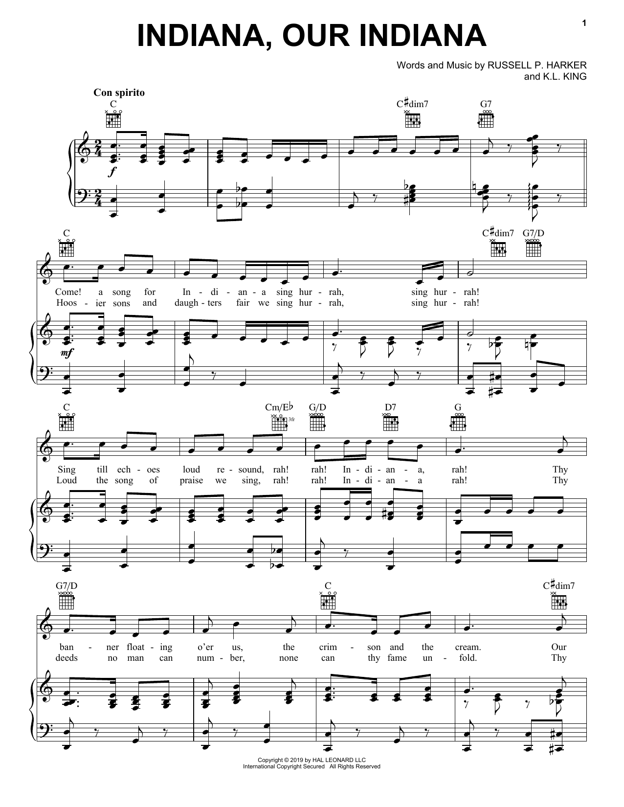 Produktgalerie: Seite 1 von 1 Indiana, Our Indiana, K.L. King, Gesang, Gitarre, Klavier