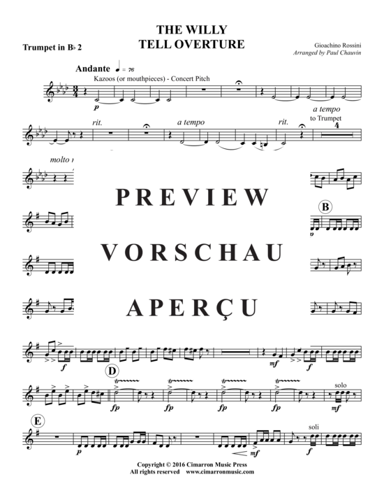 Produktgalerie: Seite 10 von 17 Wilhelm Tell Ouvertüre , , (Blechbläserquintett)