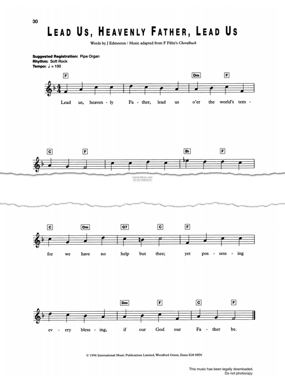 Produktgalerie: Seite 1 von 1 Lead Us, Heavenly Father, Lead Us, Traditional, Gesang, Keyboard