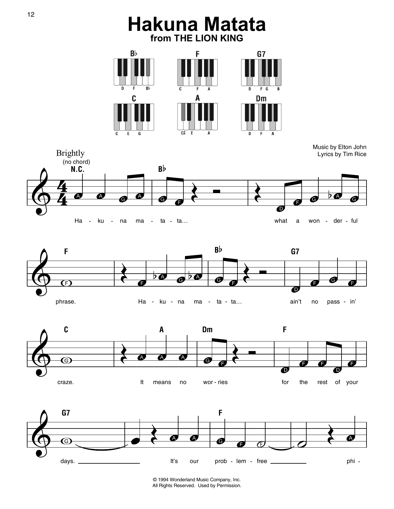 Produktbild zu: Hakuna Matata (from The Lion King)