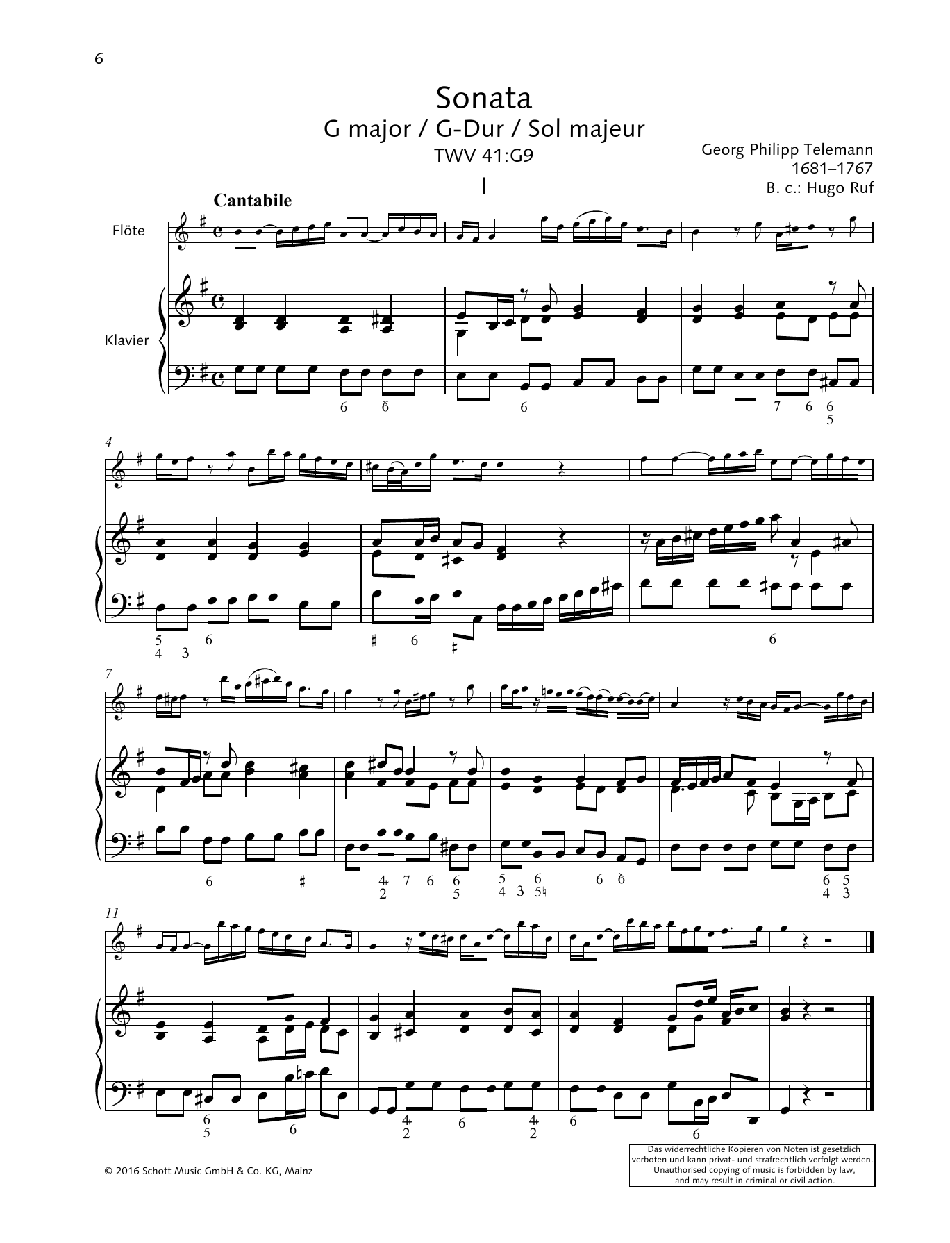 Produktbild zu: Sonata G Major