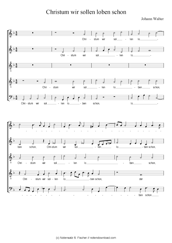 Produktbild zu: Christum wir sollen loben schon Johann Walter