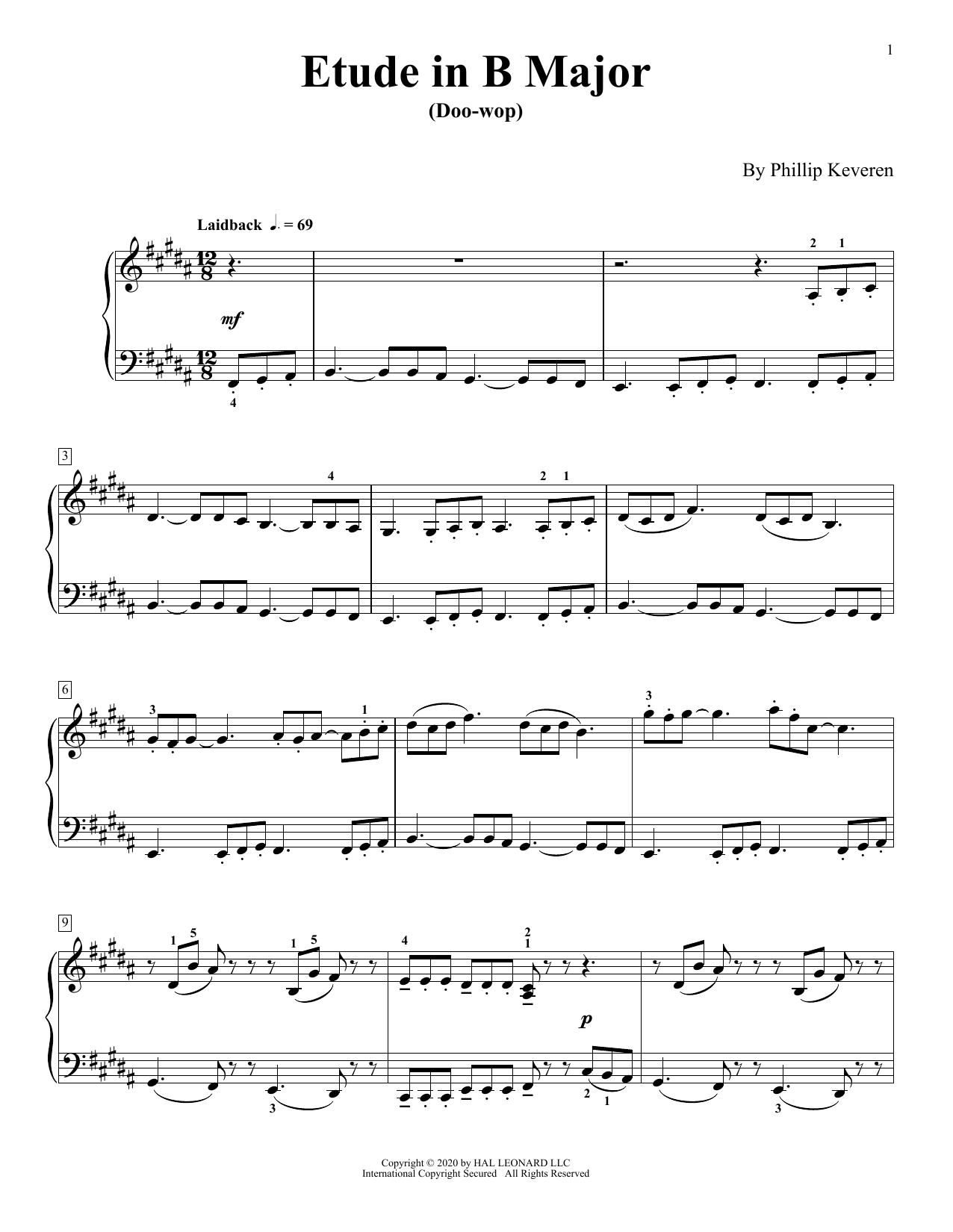 Product gallery: Page 1 of 1 Etude In B Major (Doo-Wop), Phillip Keveren