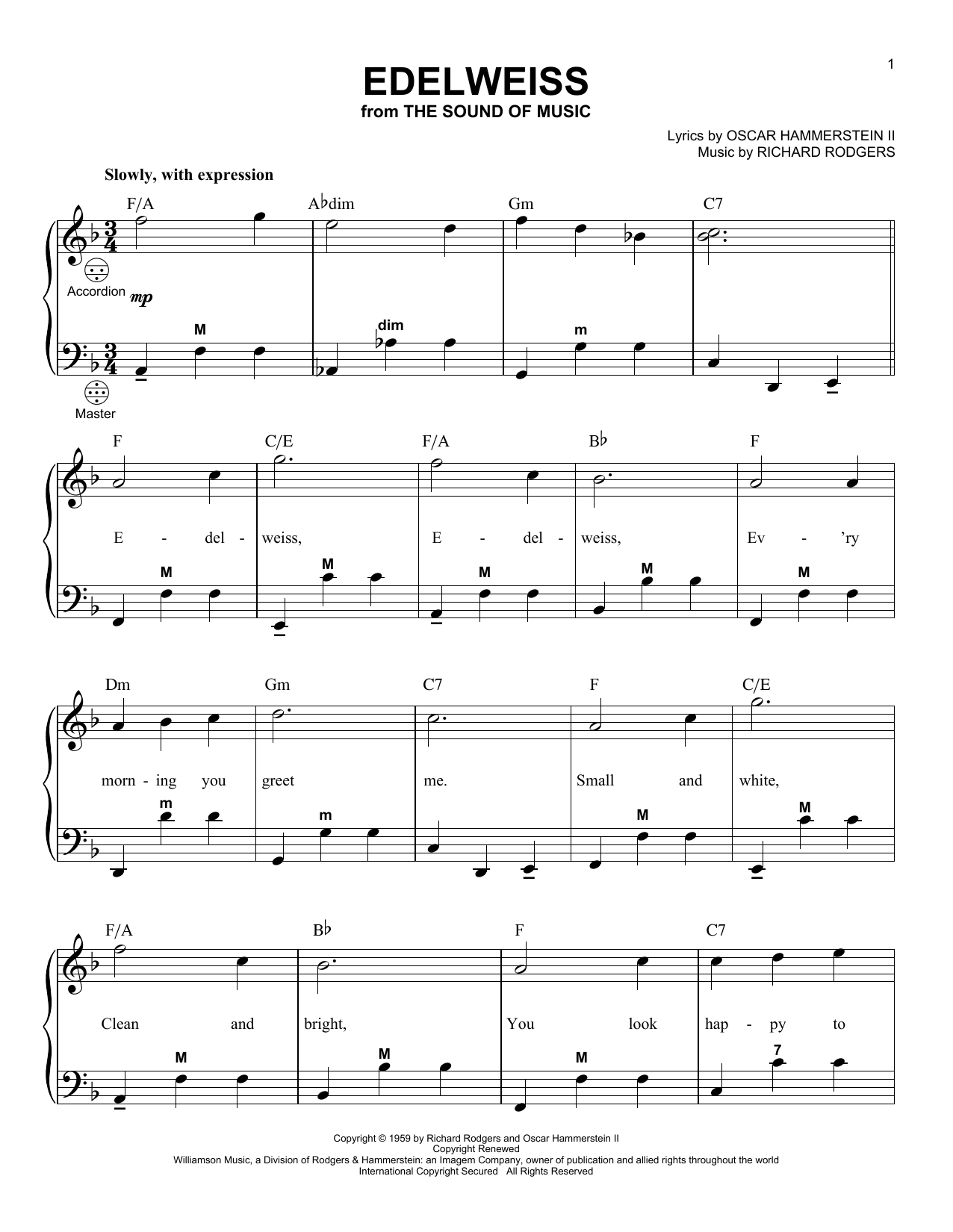 Product gallery: Page 1 of 1 Edelweiss (arr. Gary Meisner), Rodgers & Hammerstein
