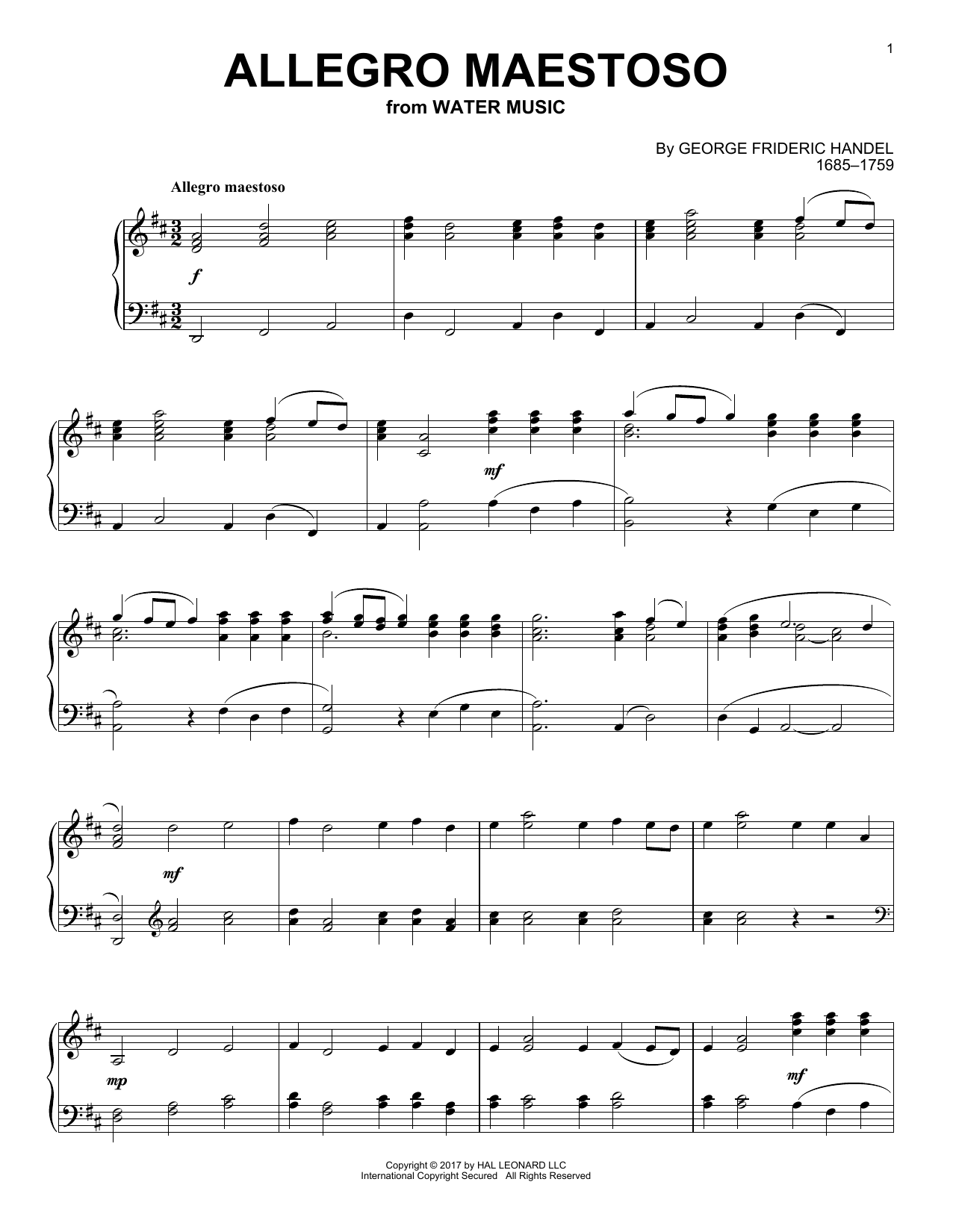 Product picture to:  Allegro Maestoso - George Frideric Handel