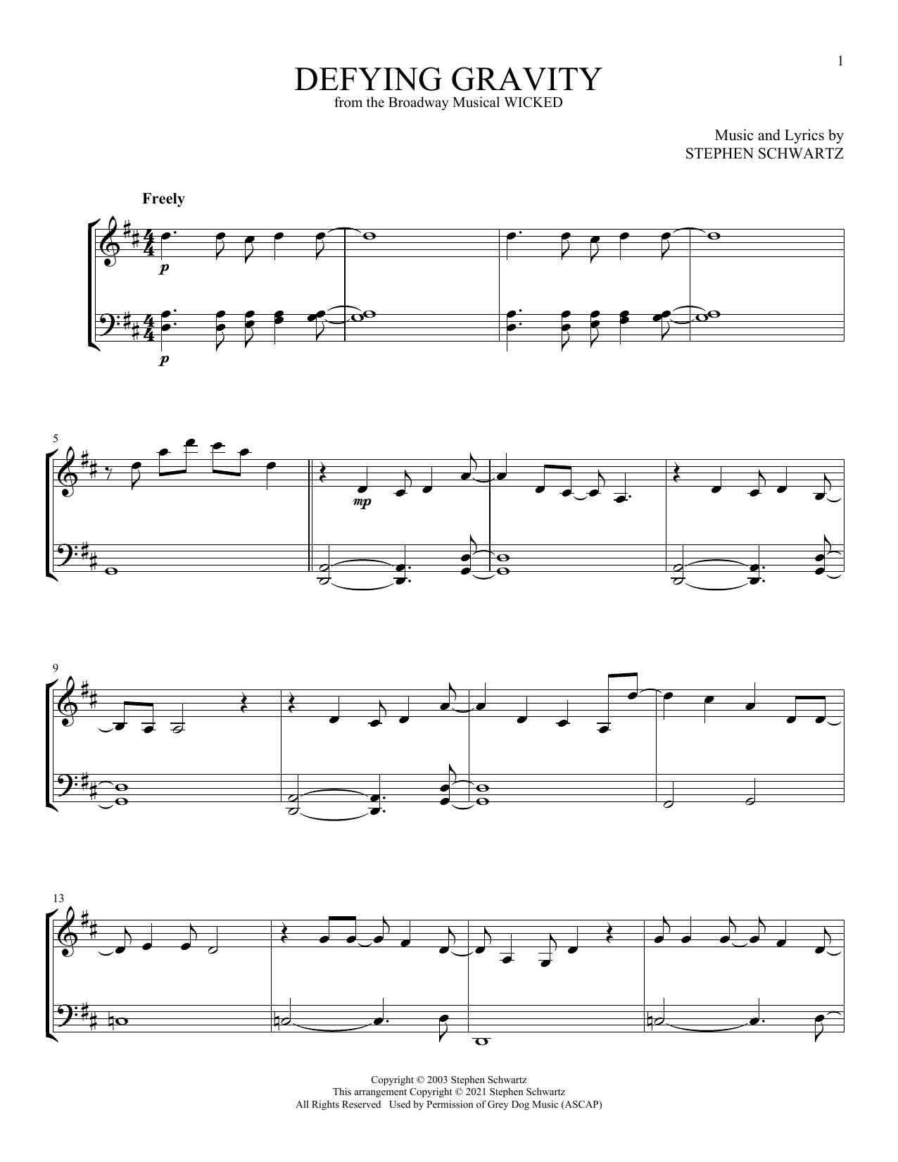 Produktbild zu: Defying Gravity (from Wicked)