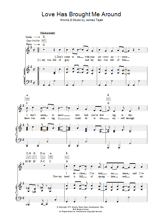 Produktgalerie: Seite 1 von 1 Love Has Brought Me Around, James Taylor, Gesang, Gitarre, Klavier
