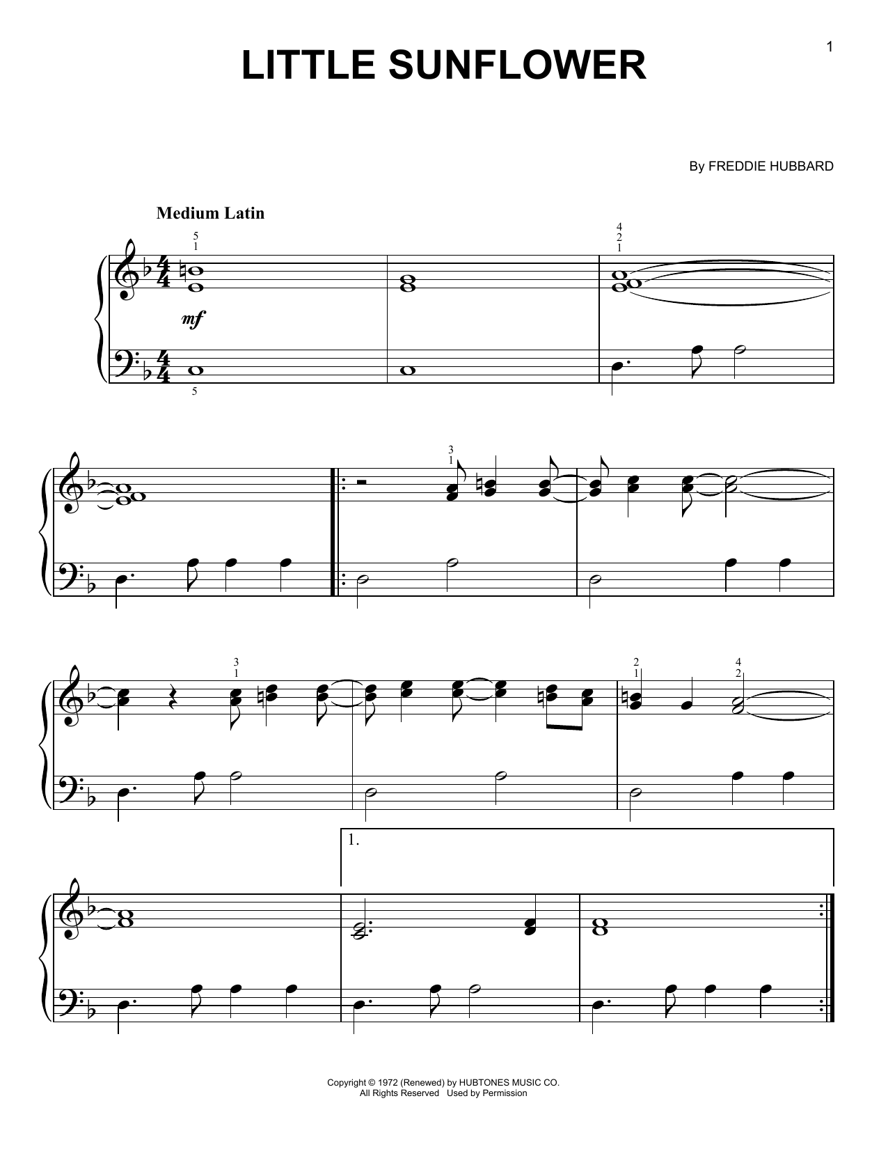 Produktgalerie: Seite 1 von 1 Little Sunflower, Freddie Hubbard, Klavier