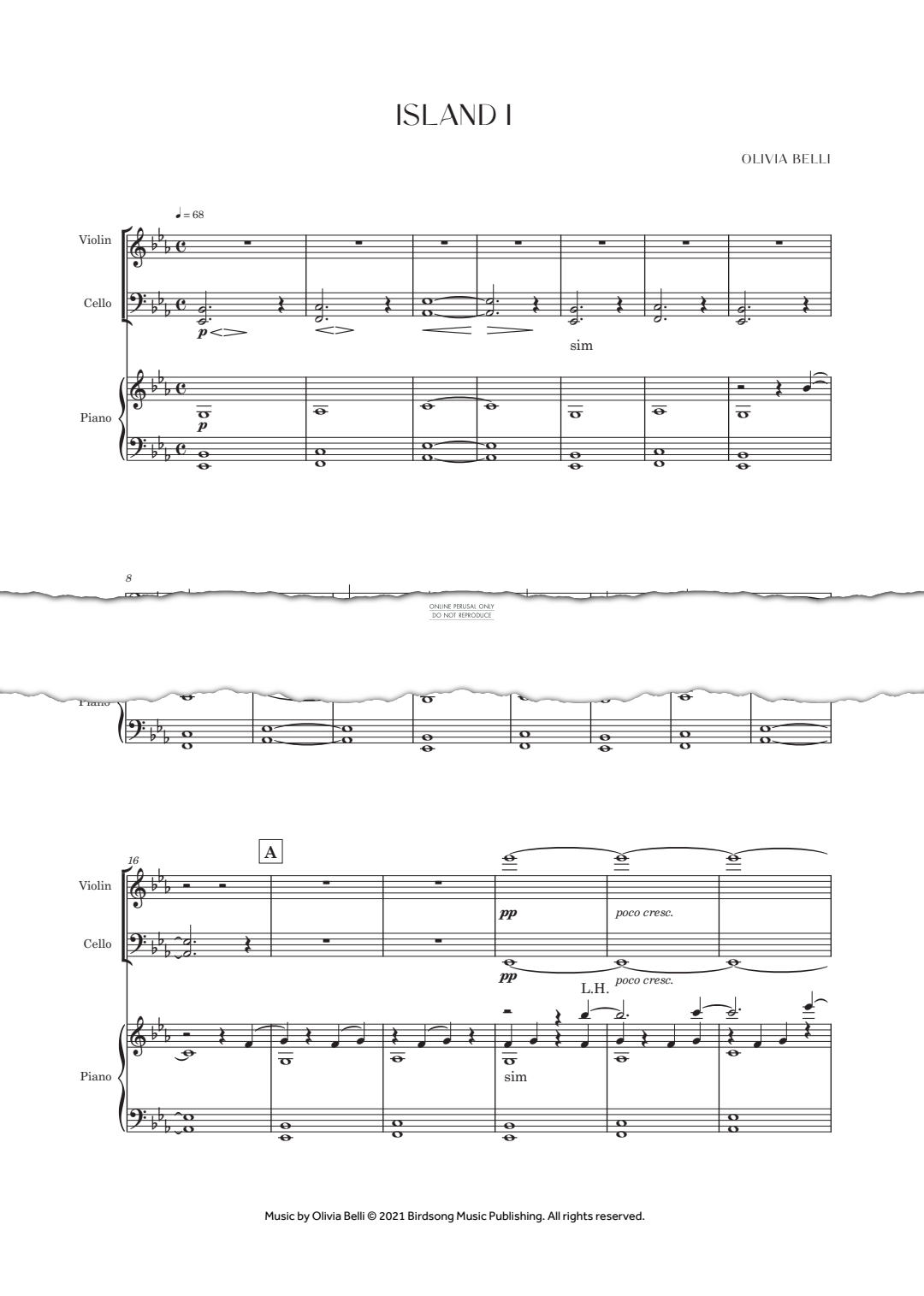 Produktgalerie: Seite 1 von 1 Island I, Olivia Belli, Klavier, Violine, Violoncello