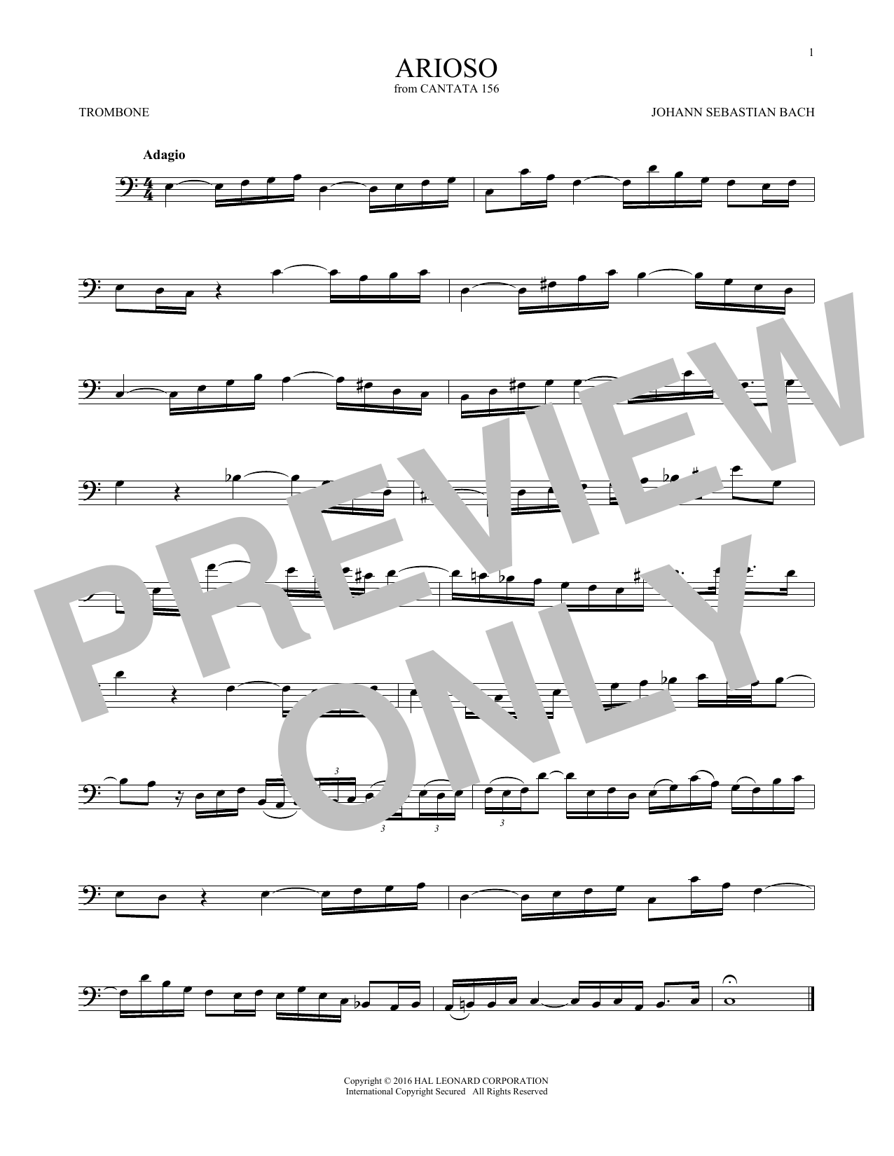 Produktgalerie: Seite 1 von 1 Arioso, Johann Sebastian Bach, Posaune