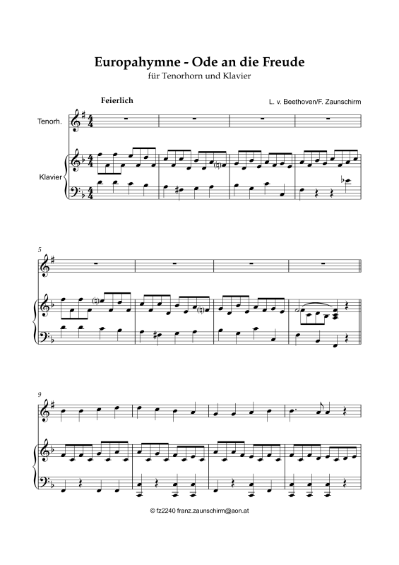 Produktbild zu: Europahymne - Ode an die FreudeLudwig van Beethoven