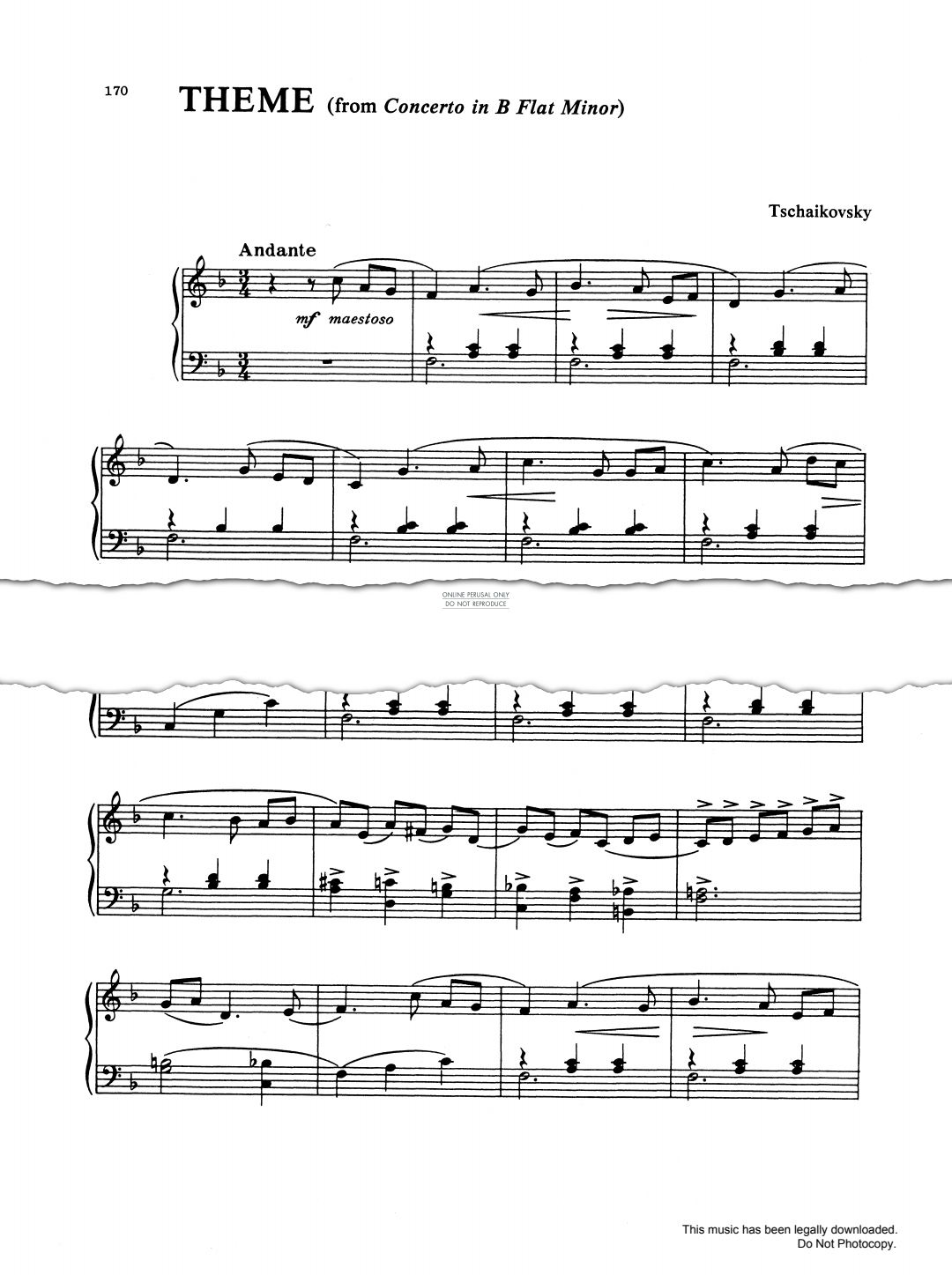 gallery: Theme from Concerto in B Flat Minor, Pyotr Ilyich Tchaikovsky, Klavier