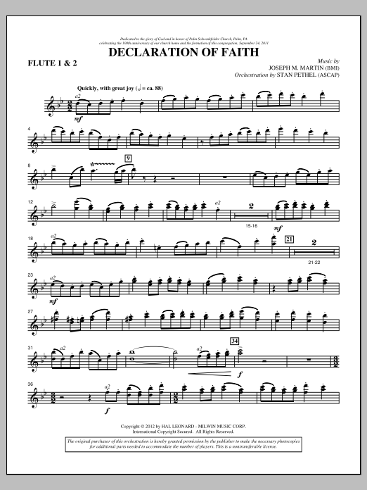 Product picture to: Declaration Of Faith - Flute 1 & 2