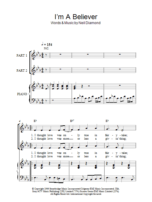 Product gallery: Page 1 of 1 I'm A Believer (arr. Rick Hein), The Monkees