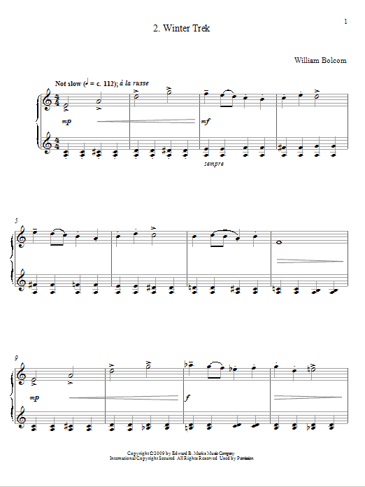 Product gallery: Page 1 of 1 Winter Trek, William Bolcom