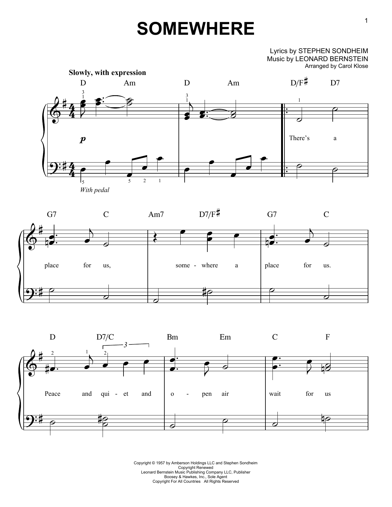Product picture to: Somewhere (from West Side Story)