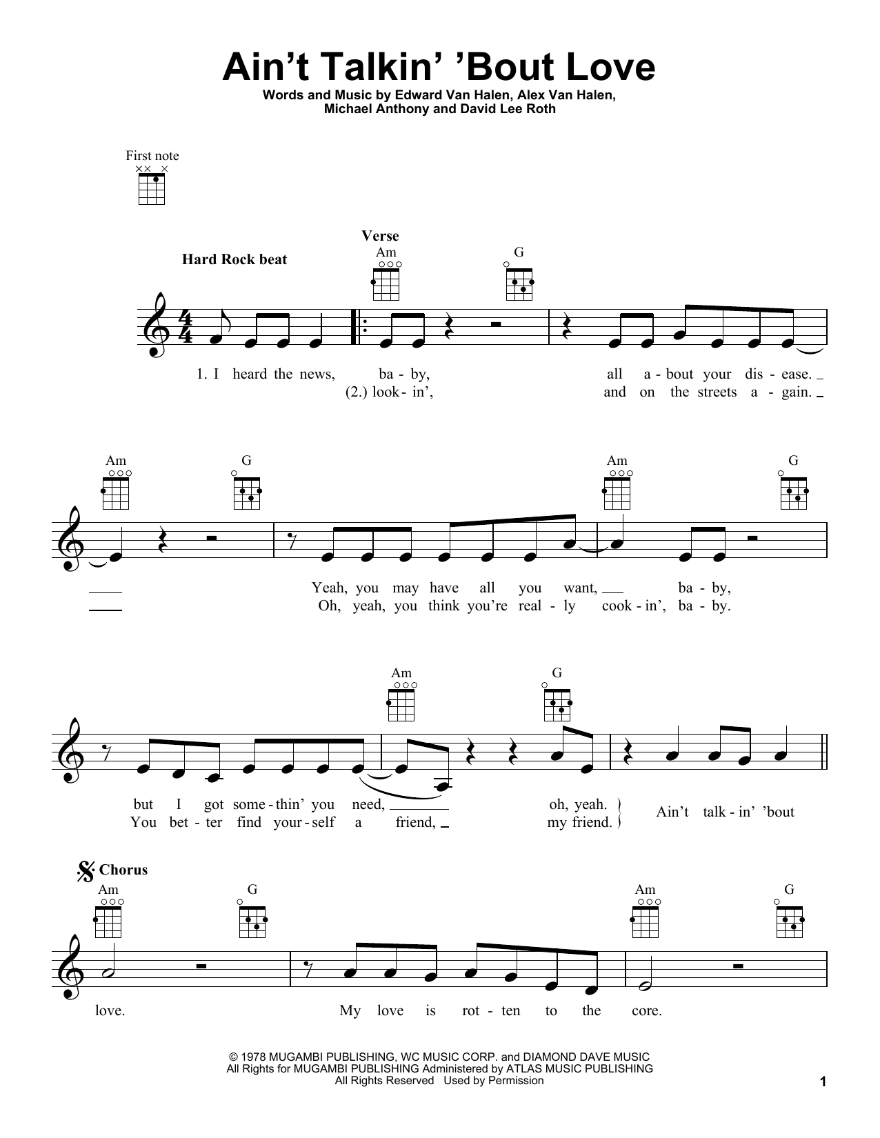 Product gallery: Page 1 of 1 Ain't Talkin' 'Bout Love, Van Halen