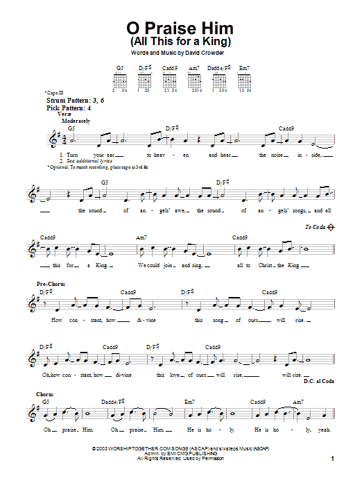 Product gallery: Page 1 of 1 O Praise Him (All This For A King), David Crowder Band