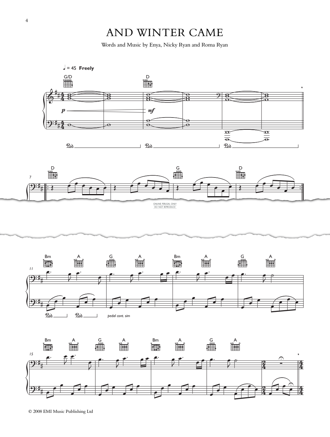 Produktgalerie: Seite 1 von 1 And Winter Came, Enya, Klavier