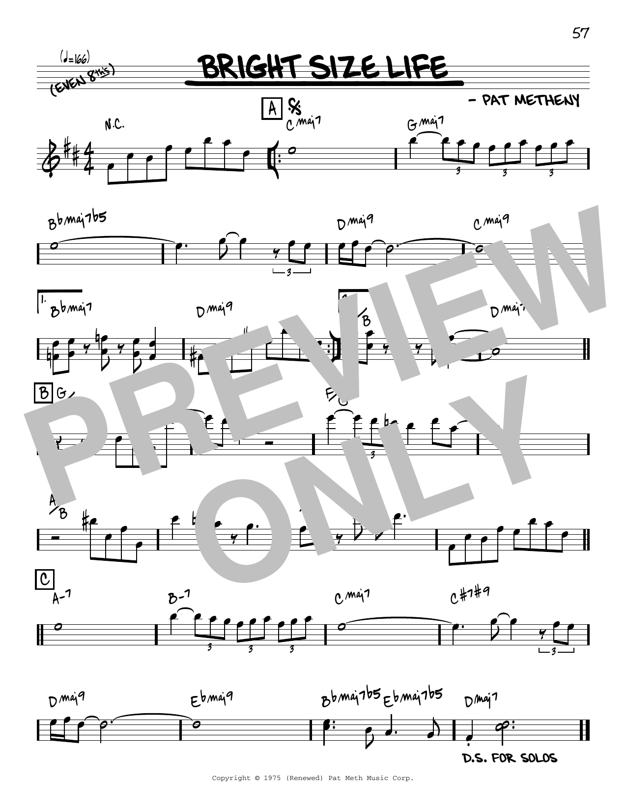 Produktbild zu:  Bright Size Life [Reharmonized version] (arr. Jack Grassel) - Pat Metheny