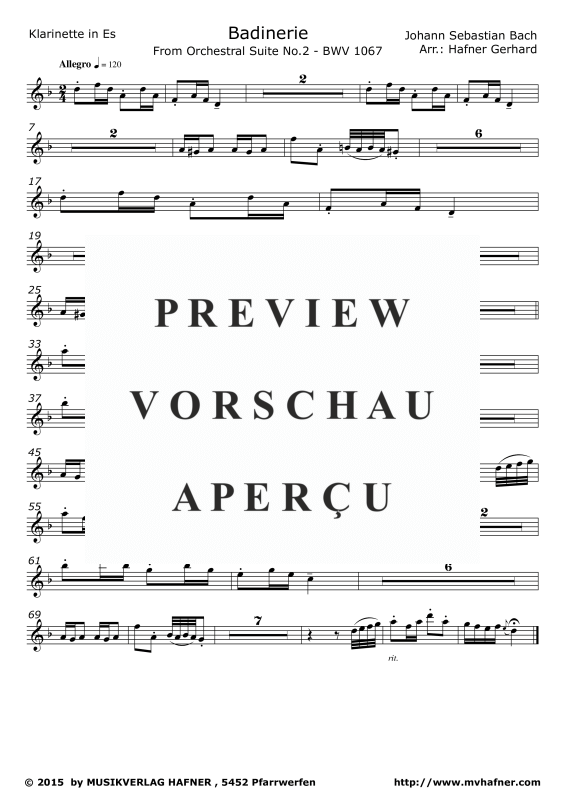 Product gallery: Page 8 of 11 Badinerie, , (clarinet choir)