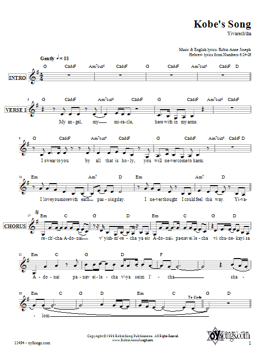 Product gallery: Page 1 of 1 Kobe's Song, Robin Joseph