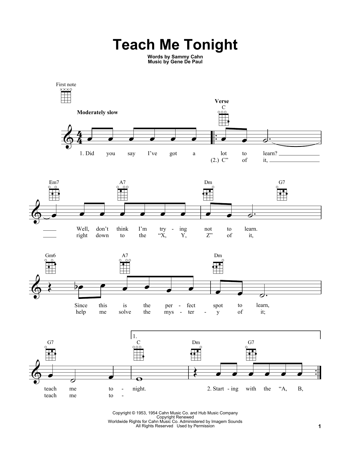 Product gallery: Page 1 of 1 Teach Me Tonight, Sammy Cahn