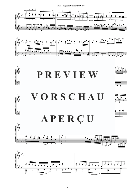 Product gallery: Page 4 of 6 Fuge in C-Moll BWV 575, , Solo Piano