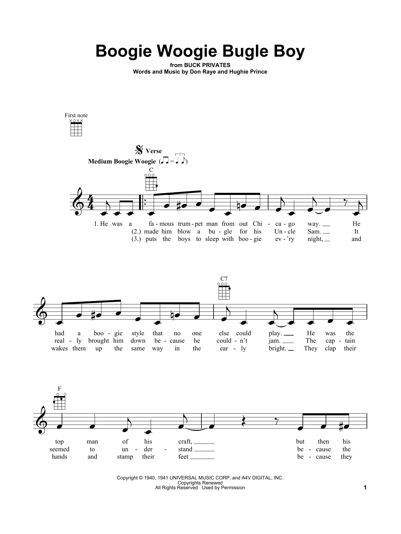 Product gallery: Page 1 of 1 Boogie Woogie Bugle Boy, Don Raye
