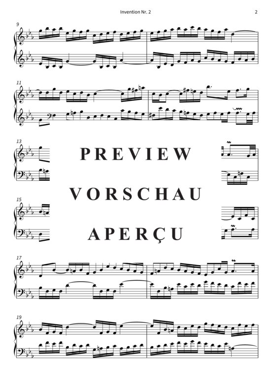 Product gallery: Page 5 of 6 Invention Nr. 2 - BWV 773 , , Piano Solo