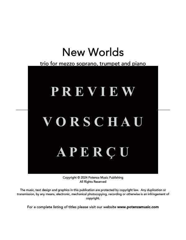 Produktgalerie: Seite 3 von 11 New Worlds, , (Trio Mezzo Sopran, Trompete in C/Flügelhorn und Klavier)