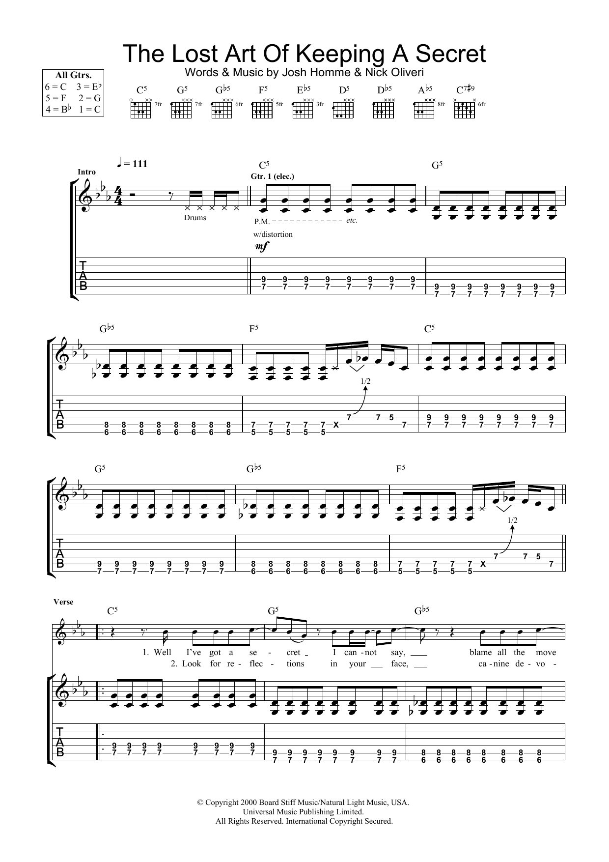Produktgalerie: Seite 1 von 1 The Lost Art Of Keeping A Secret, Queens Of The Stone Age, Gitarre
