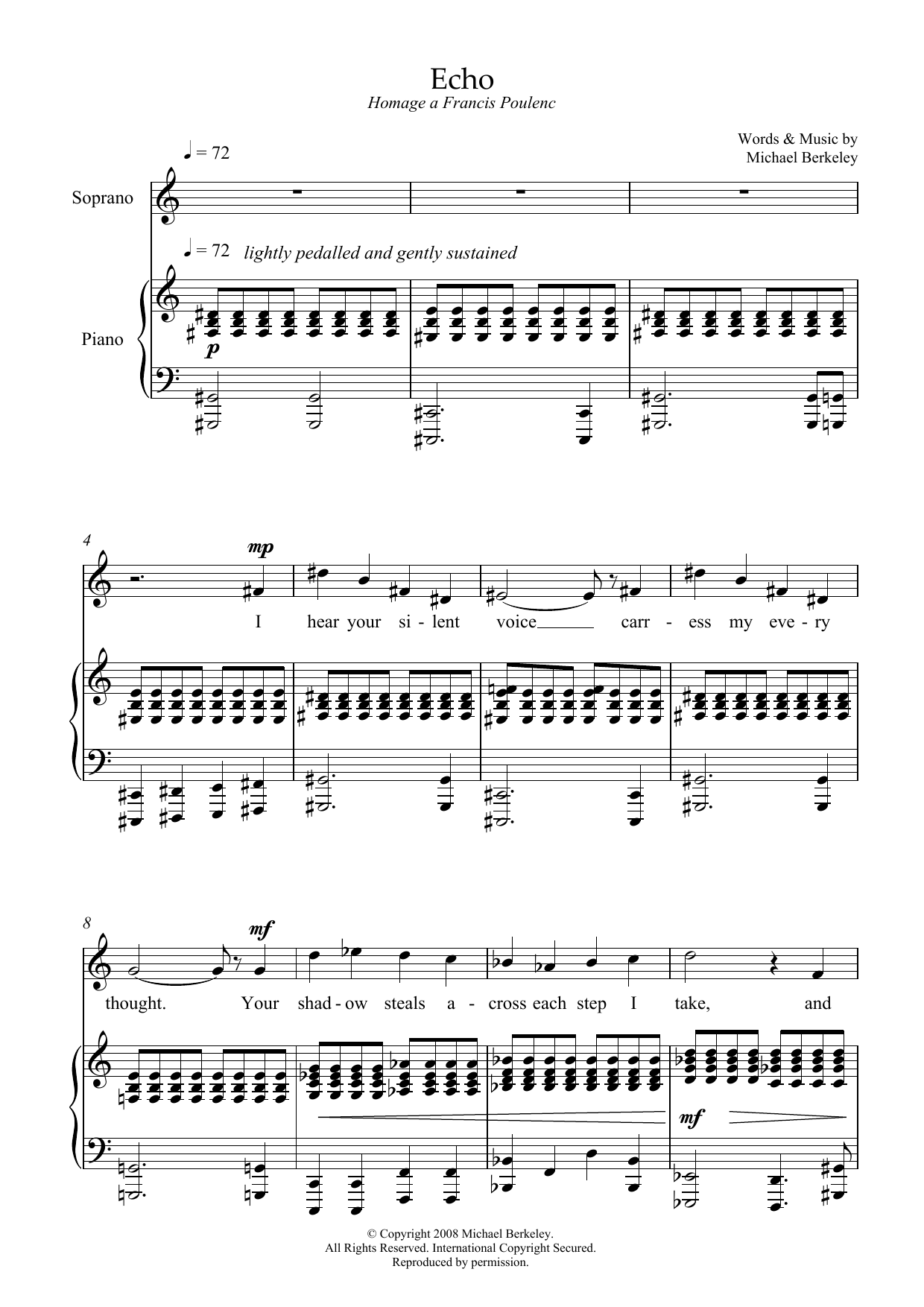 Produktbild zu: Echo: hommage a Francis Poulenc (for mezzo-soprano and piano)