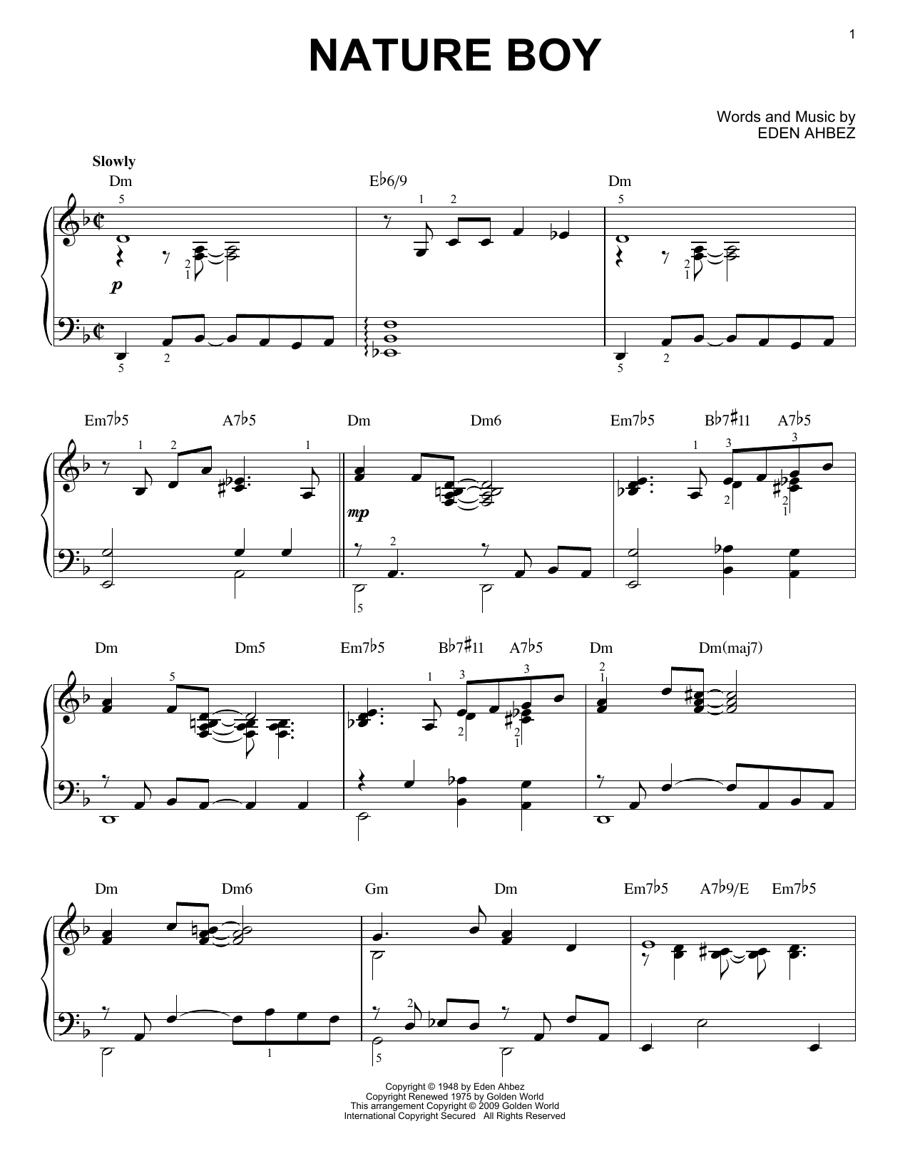Product picture to: Nature Boy [Jazz version] (arr. Brent Edstrom)
