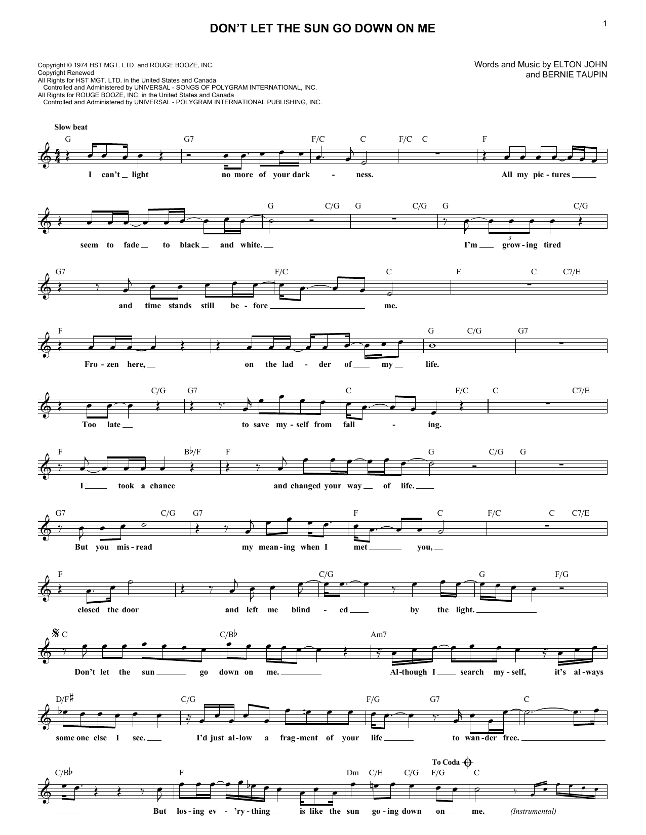 Produktgalerie: Seite 1 von 1 Don't Let The Sun Go Down On Me, Elton John, Melodieinstrument