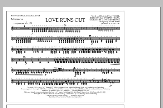 Product picture to: Love Runs Out - Marimba