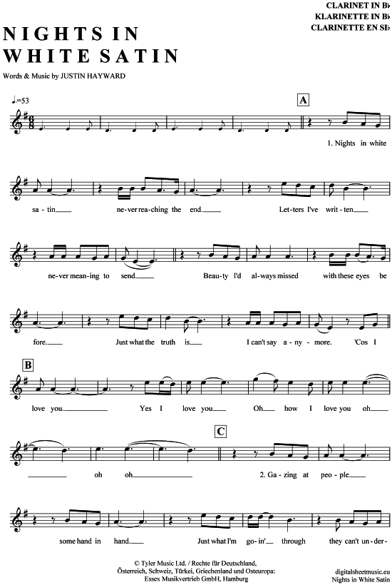 Product picture to: Nights in white satin The Moody Blues