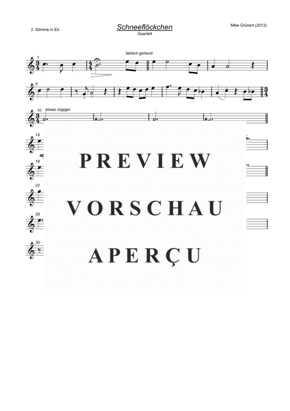 gallery: Schneeflöckchen,Weißröckchen, , Flexibles Quartett Stimmen in C, B, Es, F und C Bass