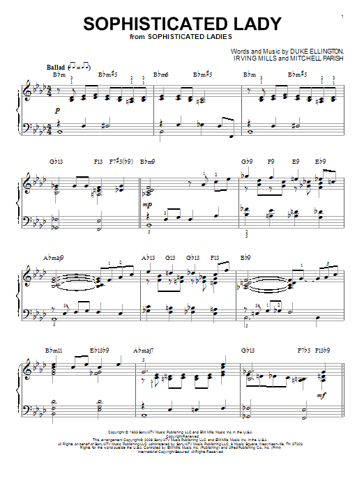 Product gallery: Page 1 of 1 Sophisticated Lady (arr. Brent Edstrom), Duke Ellington