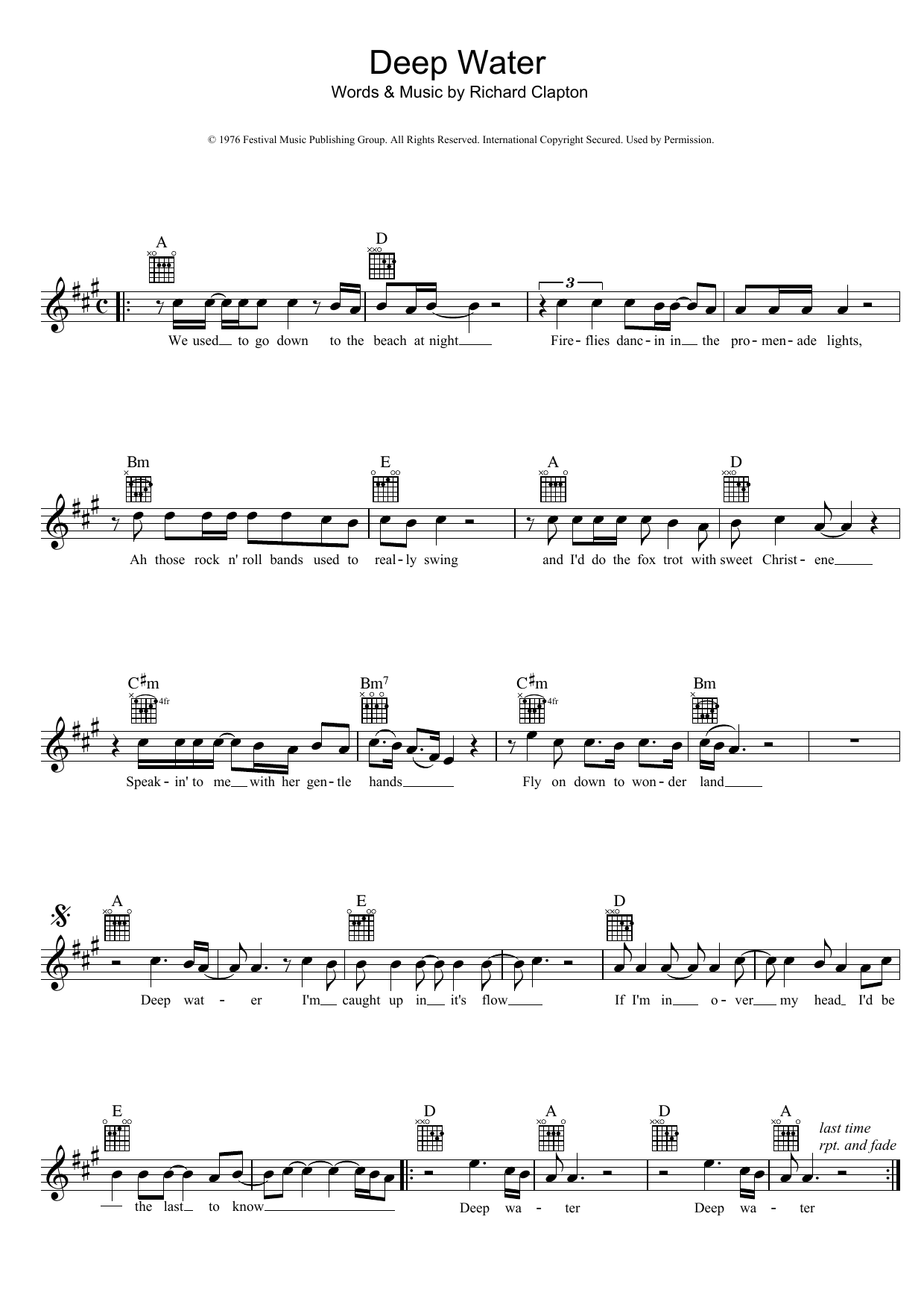 Produktgalerie: Seite 1 von 1 Deep Water, Richard Clapton, Melodieinstrument