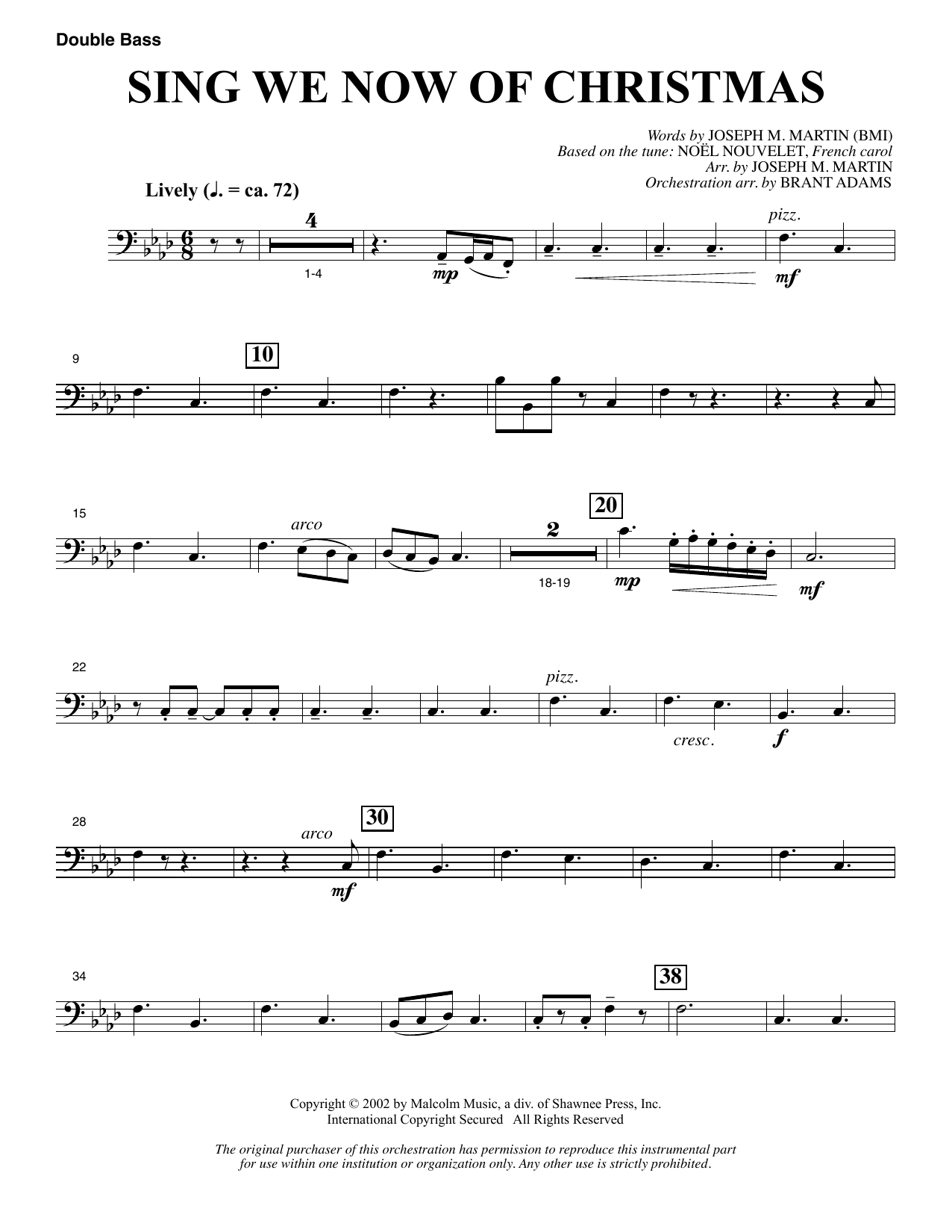 Produktbild zu: Sing We Now Of Christmas (from Morning Star) - Double Bass