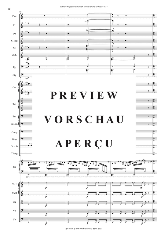 Product gallery: Page 17 of 21 Konzert für Klavier und Orchester Nr. 4 (2002) , ,  (orchestra + piano solo)